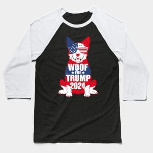 Woof For Trump Election America Usa Dog 2024 Baseball T-Shirt